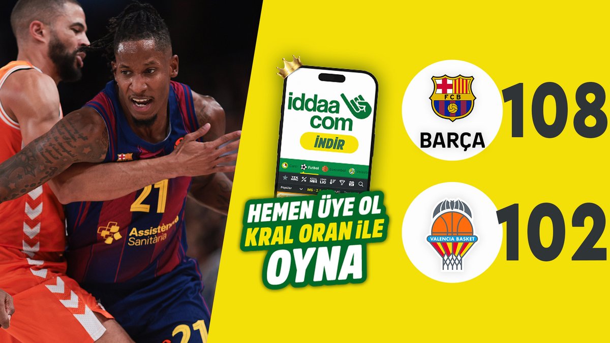 #EuroLeague'in 3. haftasında Barcelona, Valencia'yı 108-102 mağlup etti. 🟡 iddaa &amp;