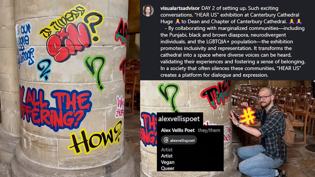 OMG. The Canterbury Cathedral, an English church nearly 1500 years old, was used as an "art exhibit" by LGBTQ activists to promote "inclusivity and representation." The artist, Alex Poet, self-identifies as a "they/them queer vegan." Many worshipers are blasting the exhibit as "sacrilegious" and "shameful."