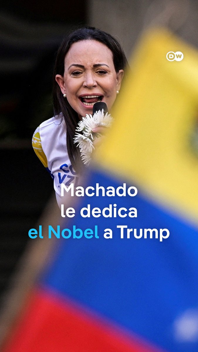 María Corina Machado dice que espera la ayuda de Donald Trump para desbancar a Maduro del poder La opositora venezolana María Corina Machado, ganadora del premio Nobel de la Paz 2025 le dedicó el galardón entre otros al presidente estadounidense. Según machado, la ayuda de Trump es necesaria para el retorno de la democracia y la libertad a Venezuela.