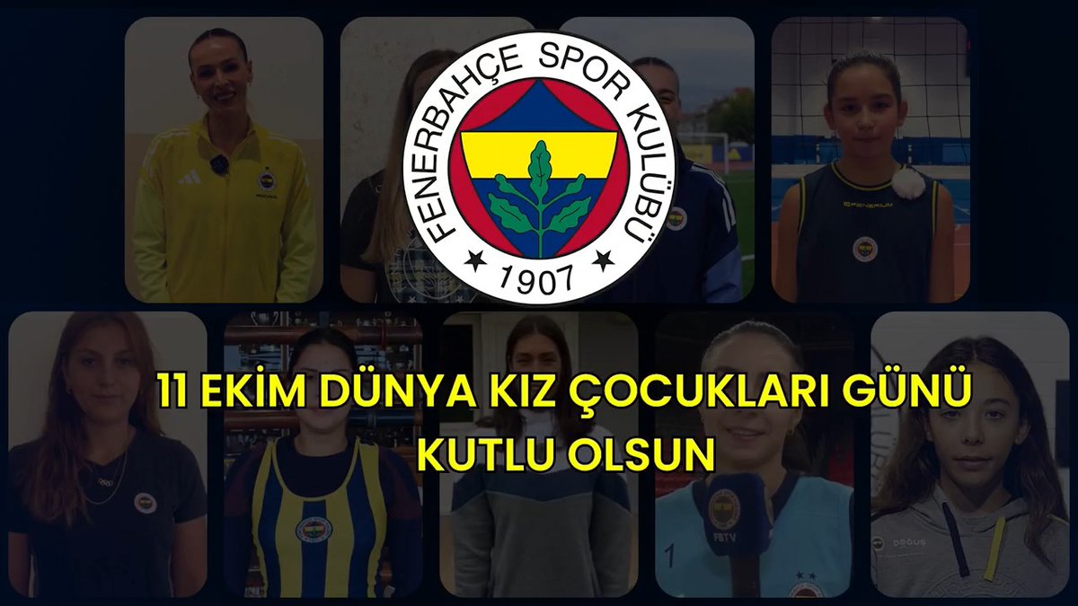 Biz Fenerbahçeyiz. Yalnızca sahalarda değil; hayatın her alanında eşitliğin, umudun ve hayallerin savunucusuyuz. 11 Ekim Dünya Kız Çocukları Günü Kutlu Olsun.