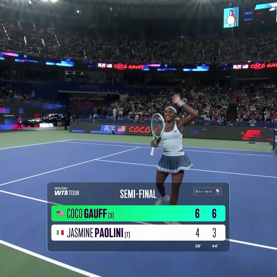 WUHAN FINALIST 👏 Coco Gauff beats Paolini 6-4, 6-3 on Center Court 💪 #WuhanOpen