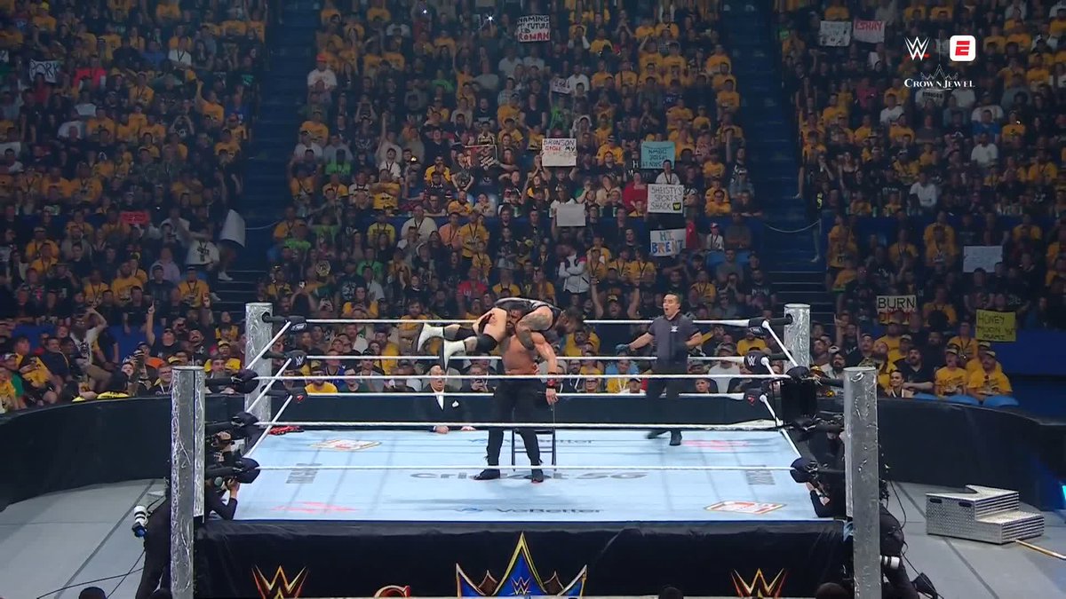 DOWN GOES BRONSON REED! 😱 Stream WWE Crown Jewel on the ESPN app: