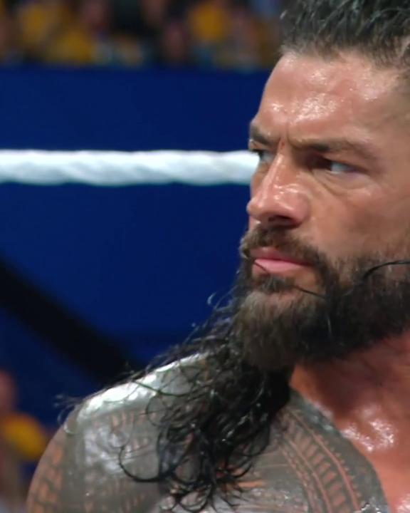 Roman Reigns expressed his frustration towards the Usos after Jey Usos's accitdental spear led to Bronson Reed's win 👀 Stream #WWECrownJewel LIVE on the ESPN App ➡️