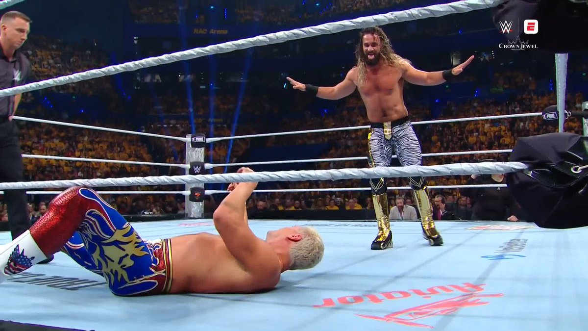 .Seth Rollins was wild for that 💀 Watch live on the ESPN app: