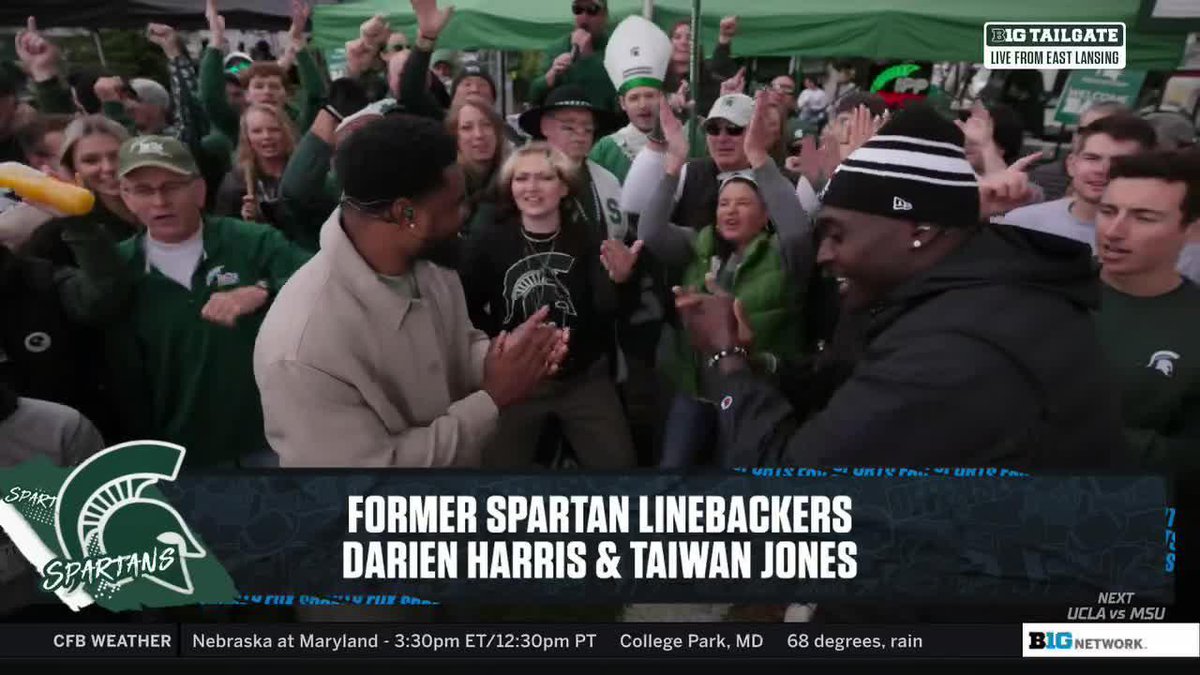 Wanna sing the fight song with a couple former Michigan State Football stars Take it away, Darien Harris &amp; Taiwan Jones 🔊