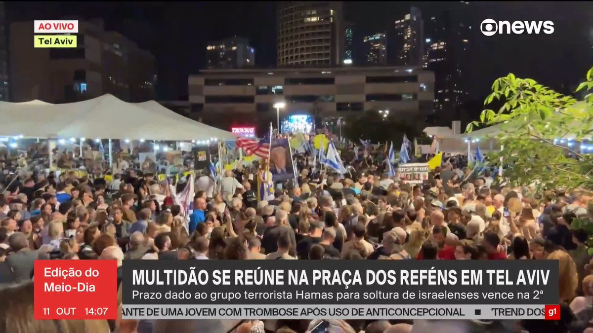 Em Israel, muita gente está concentrada no que ficou conhecido como a Praça dos Reféns, local onde familiares se reuniram ao longo dos dois anos de conflito para pressionar pela libertação dos reféns. Saiba mais. ➡ Assista na #GloboNews: