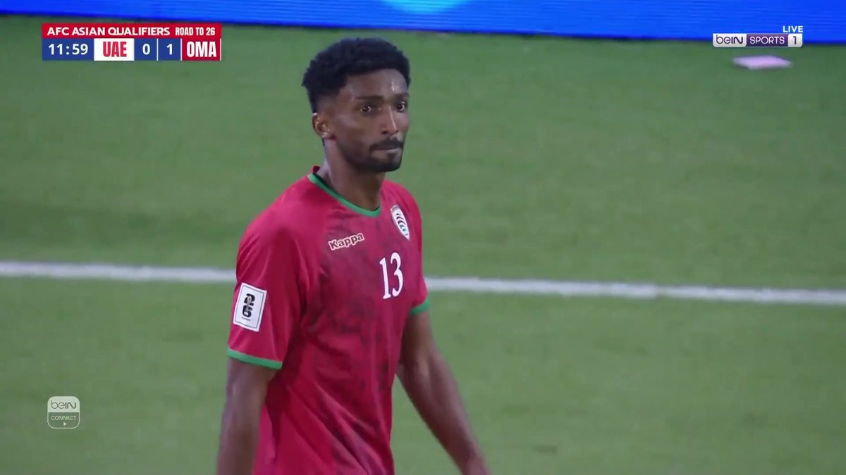 ⚽️🔥 تسديدة مباشرة ومباغتة من أمجد الحارثي تهز الشباك وتعلن أول أهداف المباراة! #تصفيات_كأس_العالم2026 | #الامارات | #عُمان #WorldCupQualifiers2026