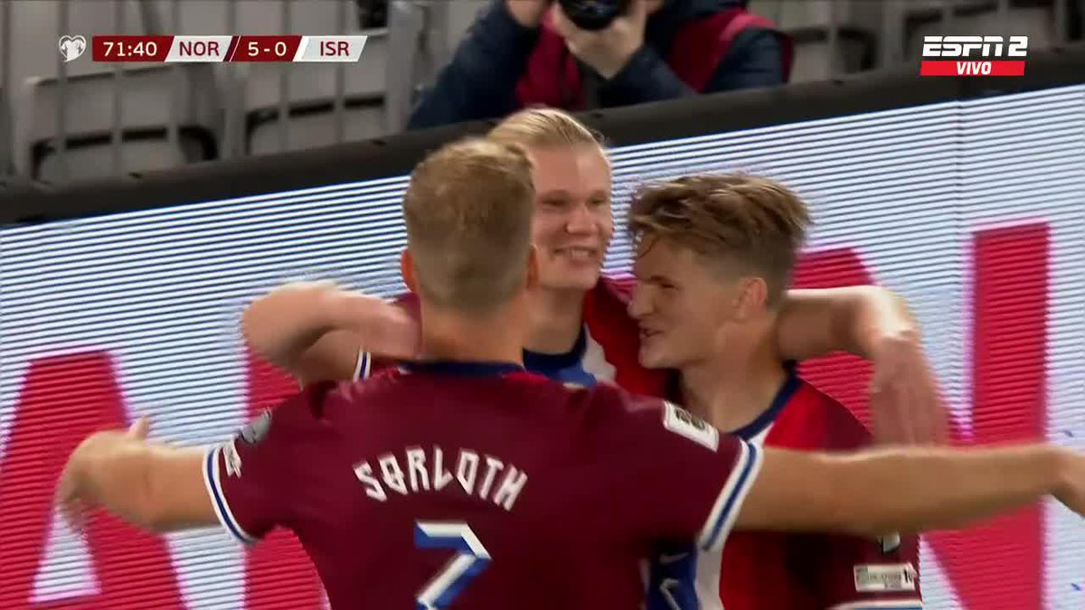 🤖🇳🇴 HAT-TRICK de Erling Haaland para el 5-0 de Noruega a Israel. Con su selección, suma 50 goles en 46 partidos y ¡23 en los últimos 15! 🤯