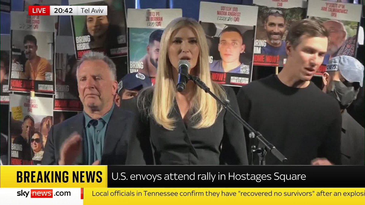 "He (Trump) sees you, he hears you, he stands with you, always" Donald Trump's daughter Ivanka addresses Israeli crowds to chants thanking her father's role in the Gaza peace plan Follow live ๐ ๐บ Sky 501 and YouTube