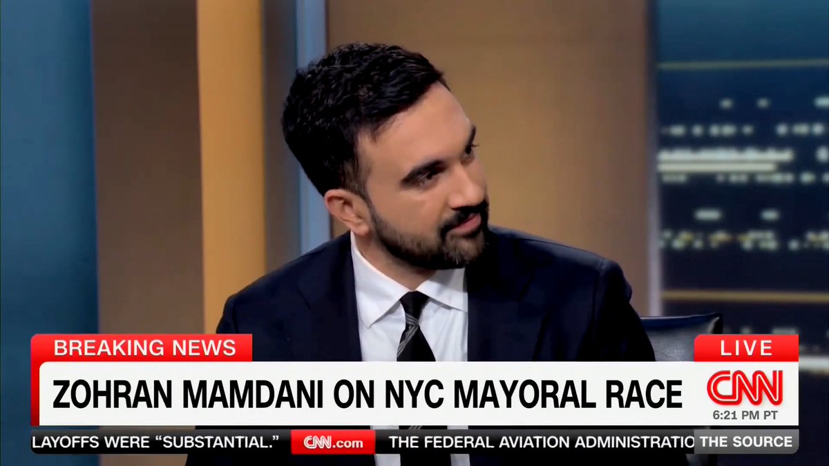 Communist Zohran Mamdani is giddy about Democrats' shutdown. CNN: "Do you think that Chuck Schumer and Hakeem Jeffries are doing a good job in Washington?" MAMDANI: "Holding the line right now...that is exactly what we need."