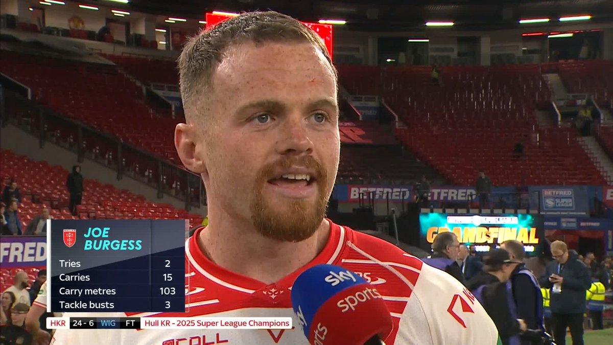 "It was a record I really didn't want to get" 😂 Joe Burgess on dodging an unwanted stat with that Grand Final win! 🏆