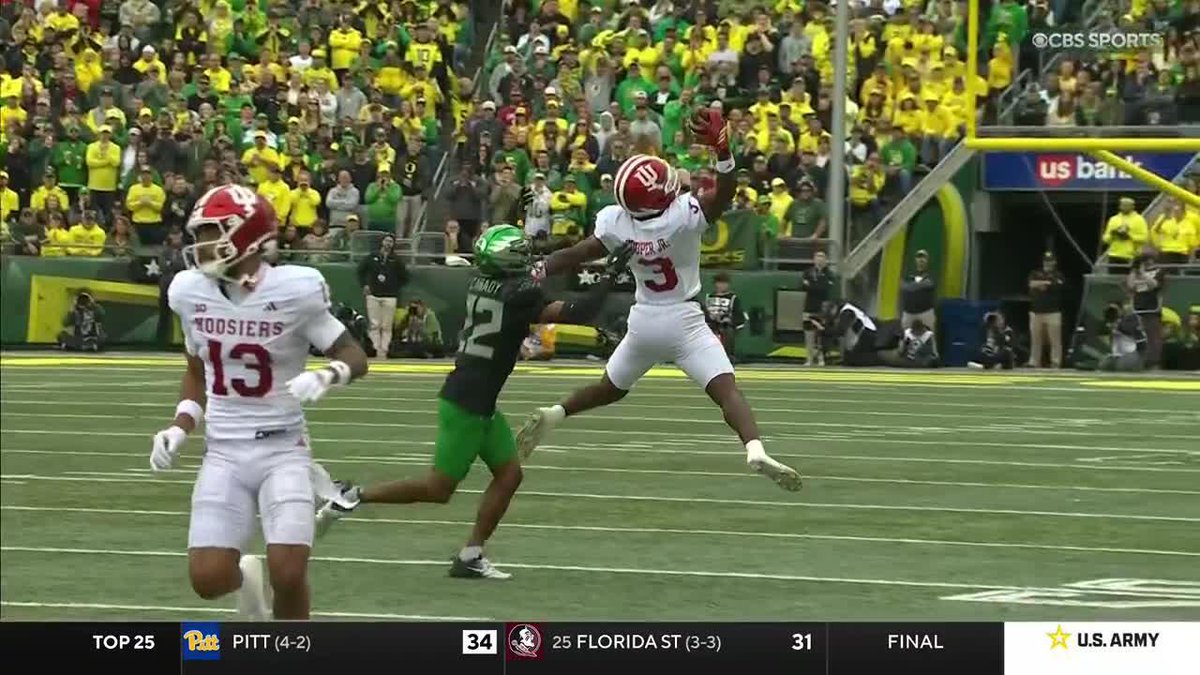 WHAT A GRAB Indiana Football Omar Cooper Jr. with one hand 🔥 CBS | Paramount+