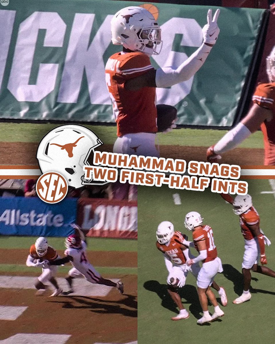🔒 LOCK DOWN first half from Muhammad! Texas Football x 📺 ABC