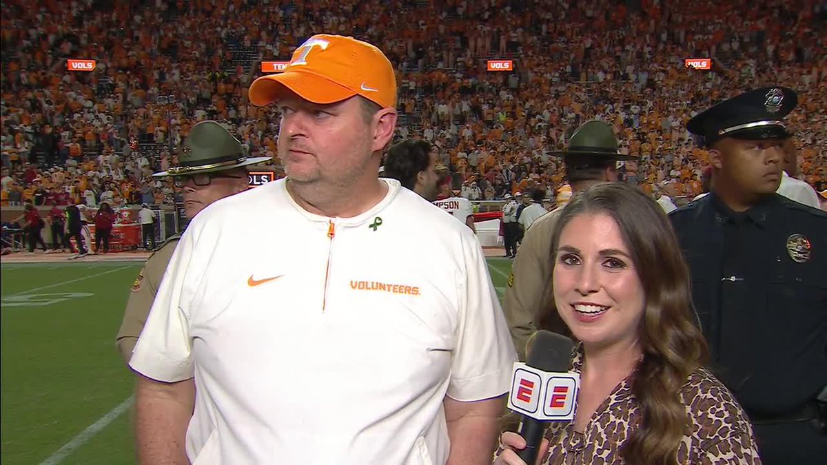 "Proud of the competitive spirit of our team" Coach Heupel with SEC Network following a 34-31 win over Arkansas