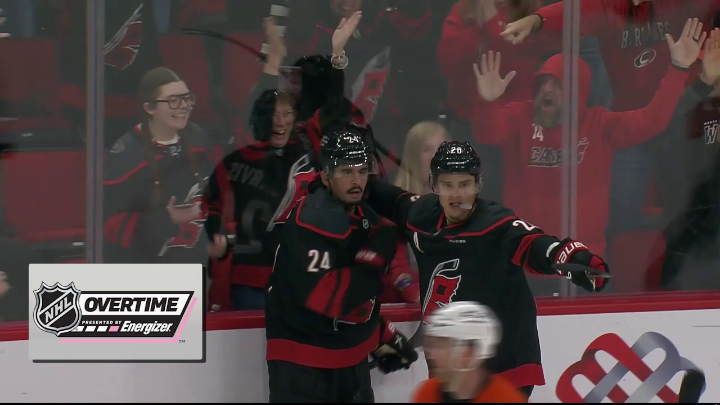 GAME OVER 🌀 Seth Jarvis gives the Carolina Hurricanes the W late in Energizer OT! #NHLFaceOff