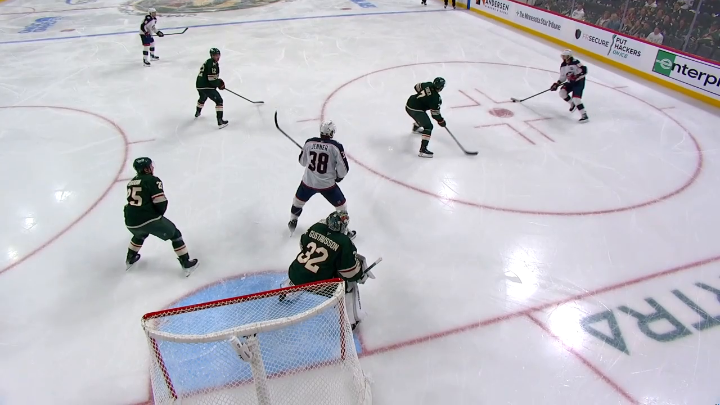 Kirill Marchenko completes the hatty in fashion! 😳 His shot is honestly ridiculous. #NHLFaceOff