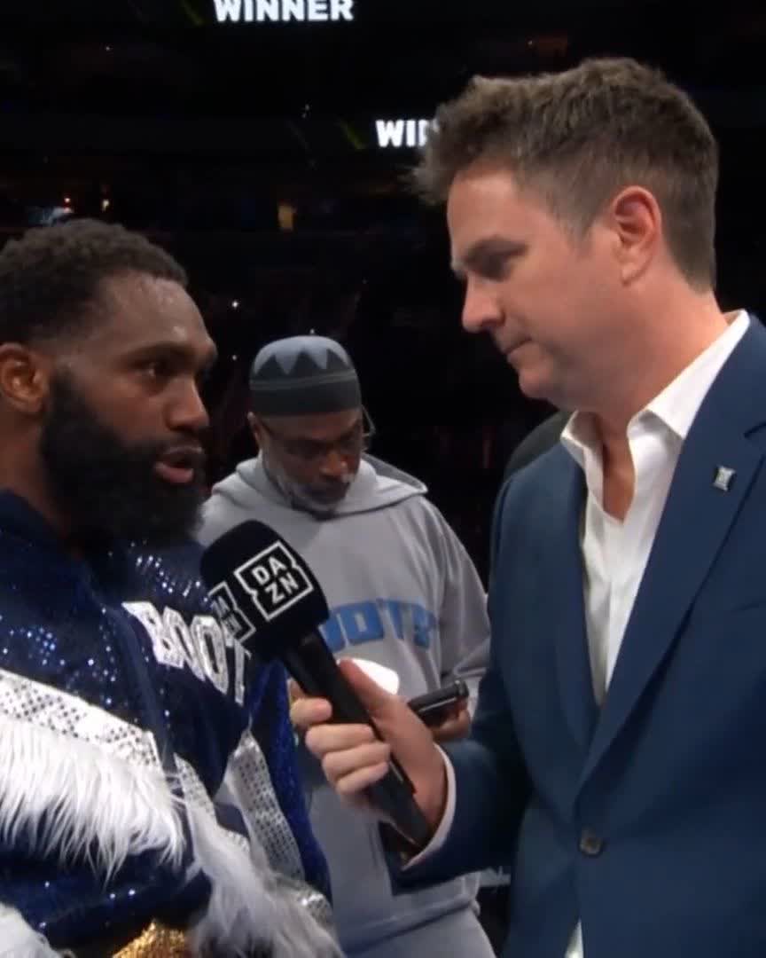 "Everybody at 154 can get it!" Jaron "Boots" Ennis calls out Vergil Ortiz, Xander Zayas, Sebastian Fundora, Jermell Charlo, and Bakhram Murtazaliev after getting a first-round TKO in his super welterweight debut. #EnnisLima