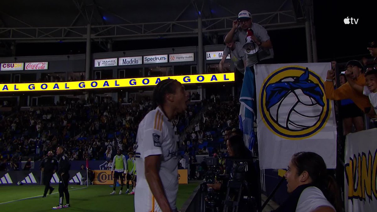 What a ball from Gabriel Pec 👀 Elijah Wynder strikes to open the scoring for the LA Galaxy.
