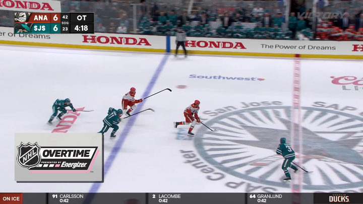 TOUCHDOWN 🏈 Leo Carlsson scores in Energizer overtime to give the Anaheim Ducks the 7-6 win! #NHLFaceOff