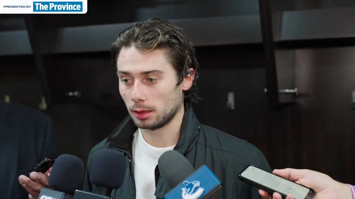 “It means lots. It’s a great organization. Lot of great players coming through…Honoured for sure.” 🗣️ Quinn Hughes speaks on becoming the all-time points leader for a Canucks defenceman and the play of Thatcher Demko in tonight's game. The Province | #Canucks