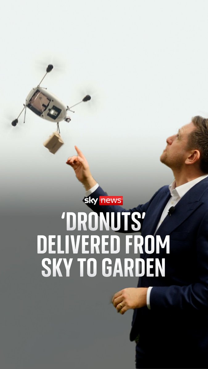"A delivery with a difference": Sky's Stephen Murphy orders doughnuts from a drone food delivery service in Dublin - and hears from residents who "can't relax" due to the noise. Full story 🔗