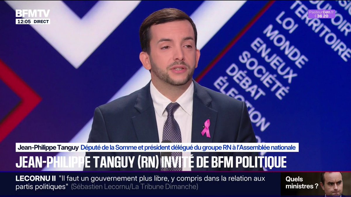 Le RN "ne se réjouit pas que monsieur Macron choisisse les ruines", assure Jean-Philippe Tanguy (RN)