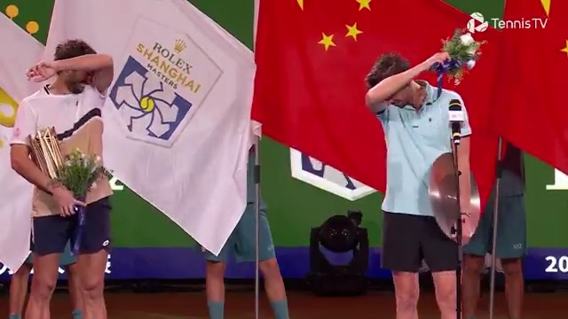 "I am so happy for you." Arthur Rinderknech's heartfelt congratulations to cousin Valentin Vacherot. Rolex Shanghai Masters | #RolexShanghaiMasters