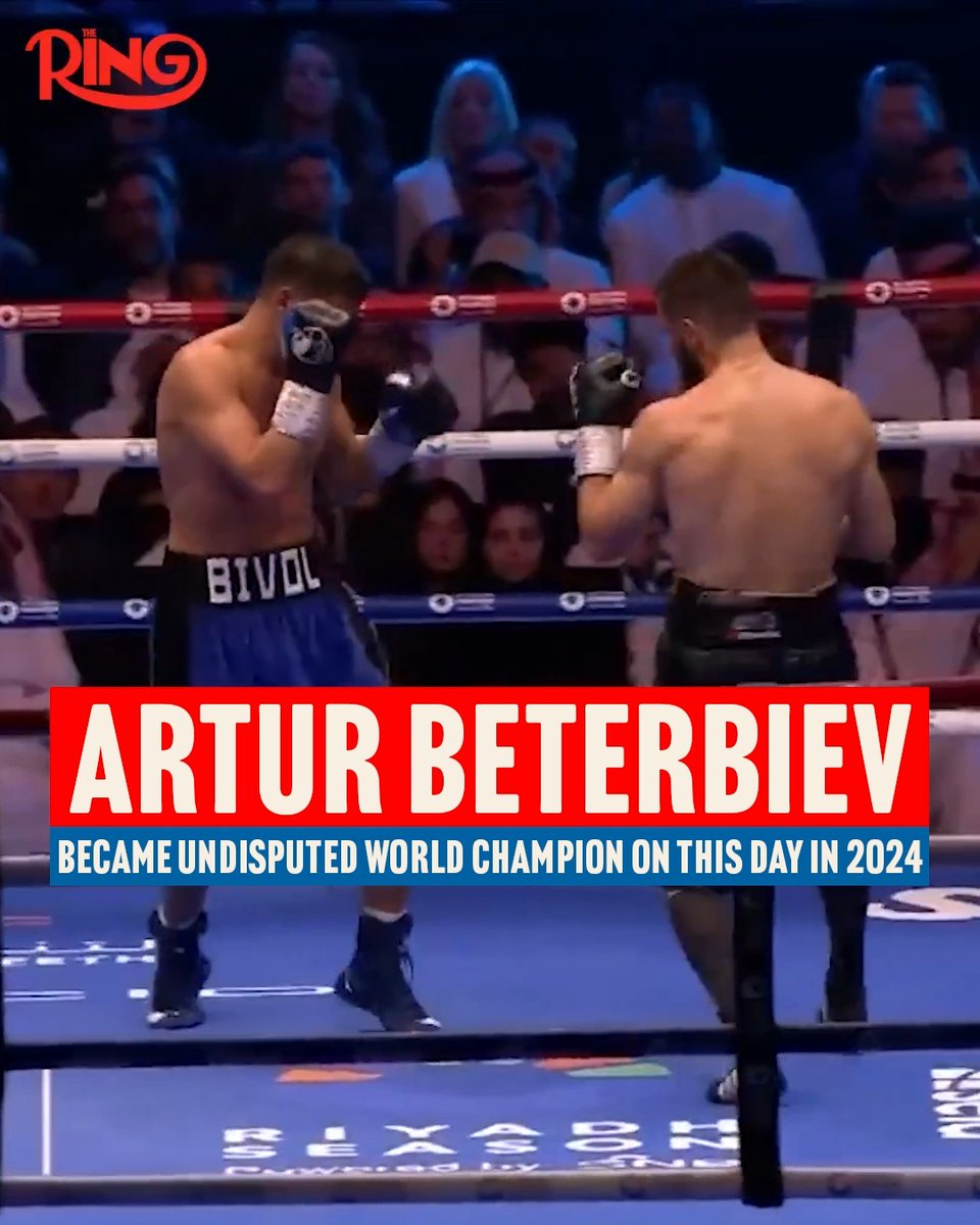 One year ago today, Artur Beterbiev was crowned Ring and undisputed light-heavyweight world champion, claiming a majority decision over Dmitry Bivol after a pulsating 12 rounds in Riyadh 🔥