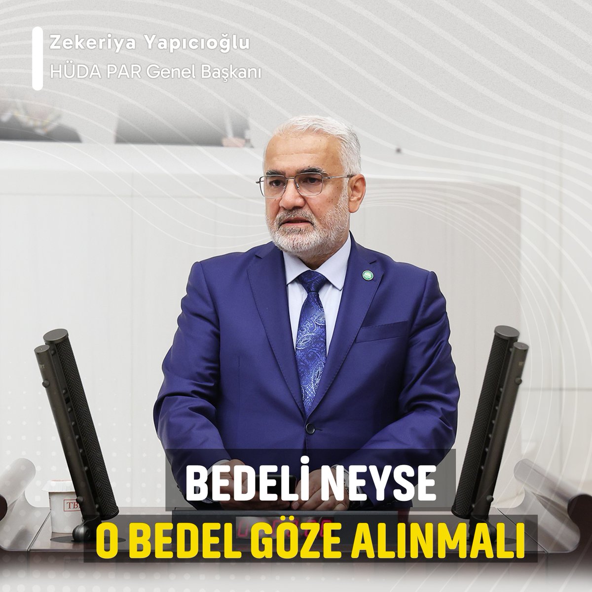 Genel Başkanımız Sayın Zekeriya Yapıcıoğlu: Bir an önce fiilî adımlar atılmalı ve bedeli neyse o bedel göze alınmalıdır. Eninde sonunda zalimlerin kaybettiğini hep birlikte göreceğiz.