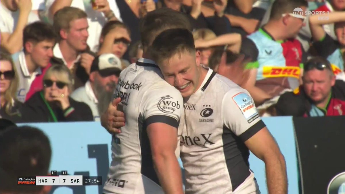 That pass from Owen Farrell 😲 A beauty from the North Londoners finished by Fergus Burke 🙌 📺 TNT Sports &amp; discovery+ UK