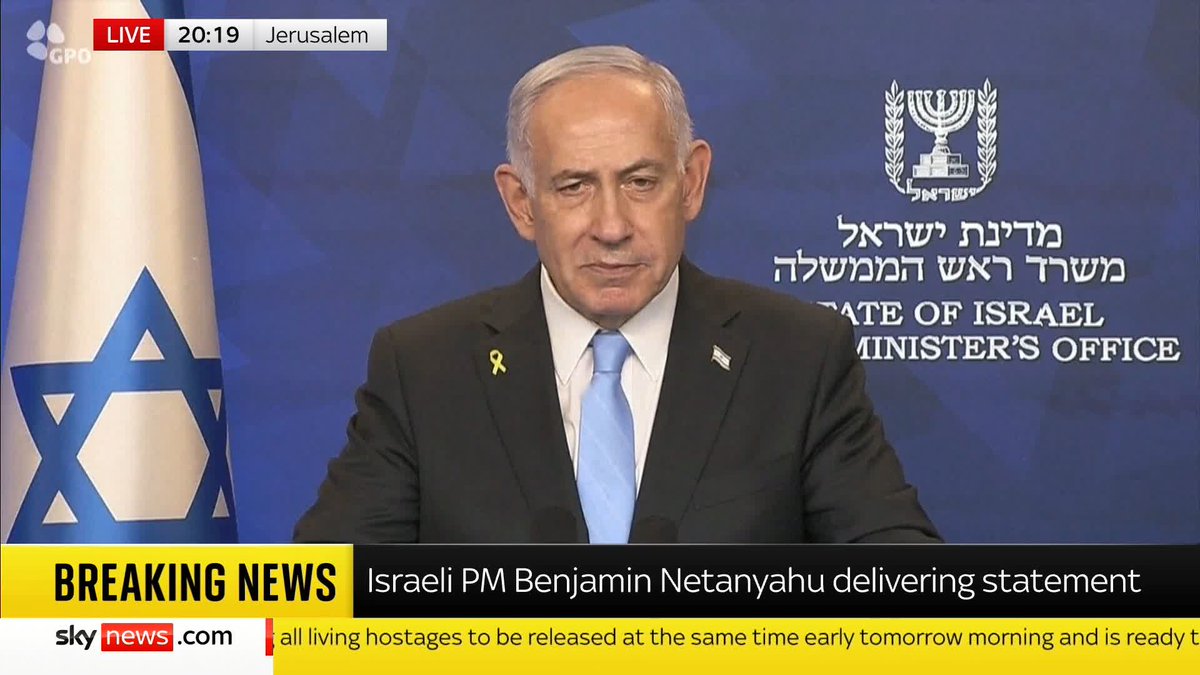 BREAKING: "The campaign has not ended. There are many security challenges ahead of us", says Israeli PM Benjamin Netanyahu, adding Israel is now on a "new path of healing" 📺 Sky 501 and YouTube