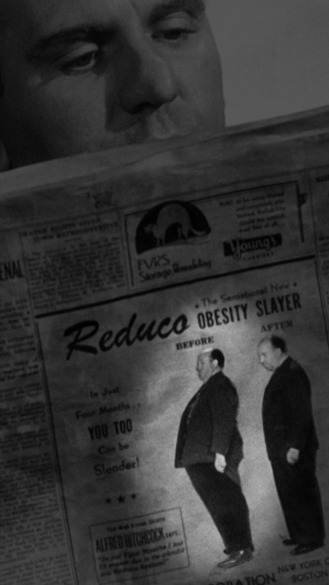 Alfred Hitchcock made cameos in almost every film that he directed. Can you spot Hitch? Don't forget to join us for another Sundays with Hitch double feature starting with NOTORIOUS ('46) followed by THE MAN WHO KNEW TOO MUCH ('56).