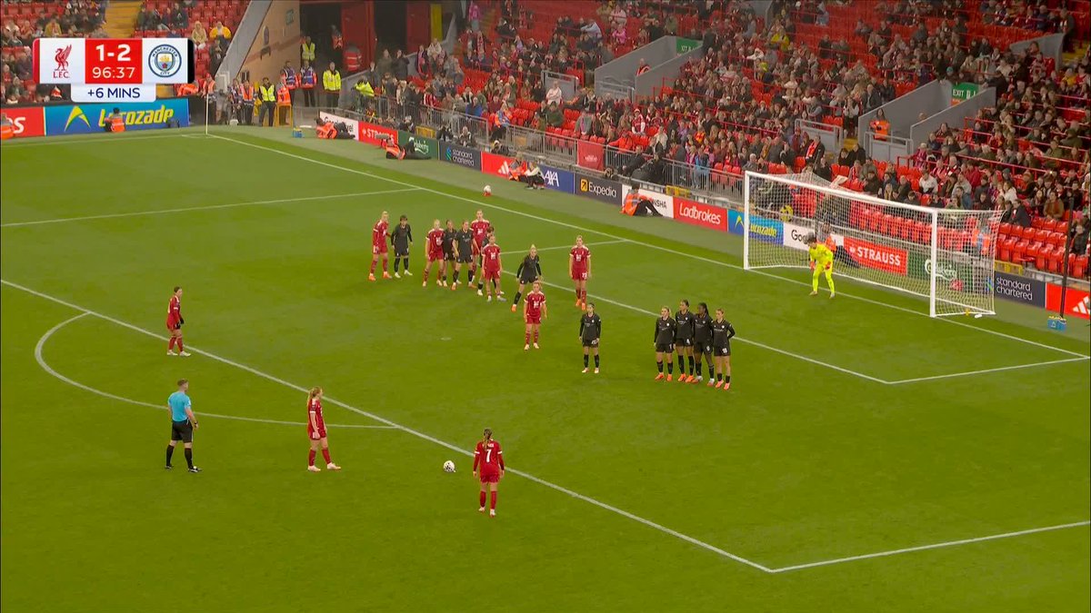 Gemma Bonner thought she had equalised for Liverpool...only for it to be ruled out for offside 💔