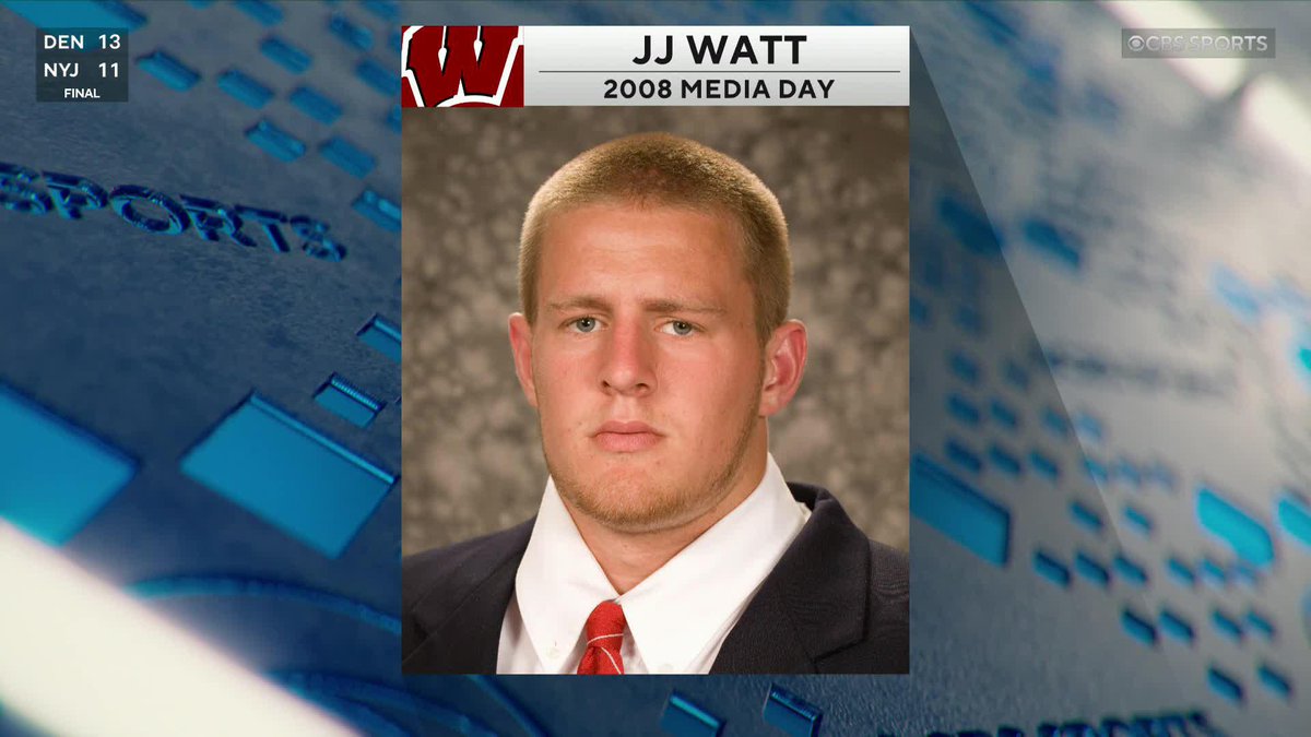 J.J. Watt: "Oh my gosh. I was fat, and I had a weird facial hair situation going on... I have a chinstrap going on. That is a bad look. A lot of Mickies Dairy Bar in my system." 🏈🎙️ #NFL