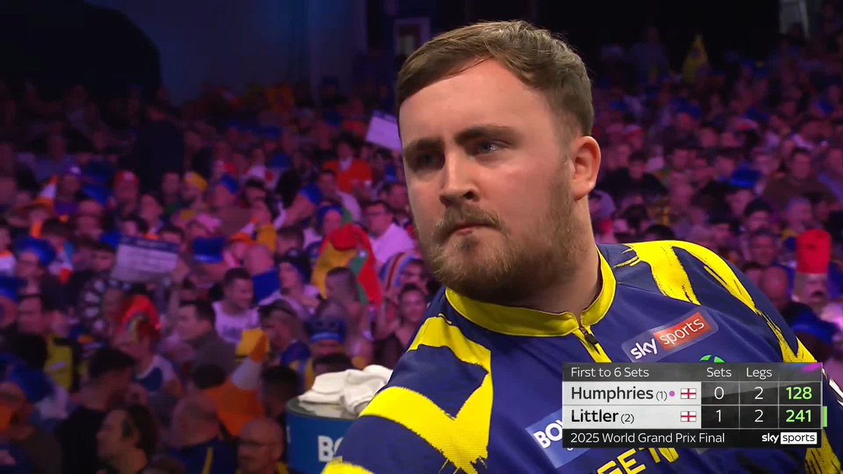 LITTLER FINDS A WAY! It's extremely resolute from Luke Littler as he thwarts the charge from Humphries to double his lead at 2-0. 📺 #WGPDarts | Final