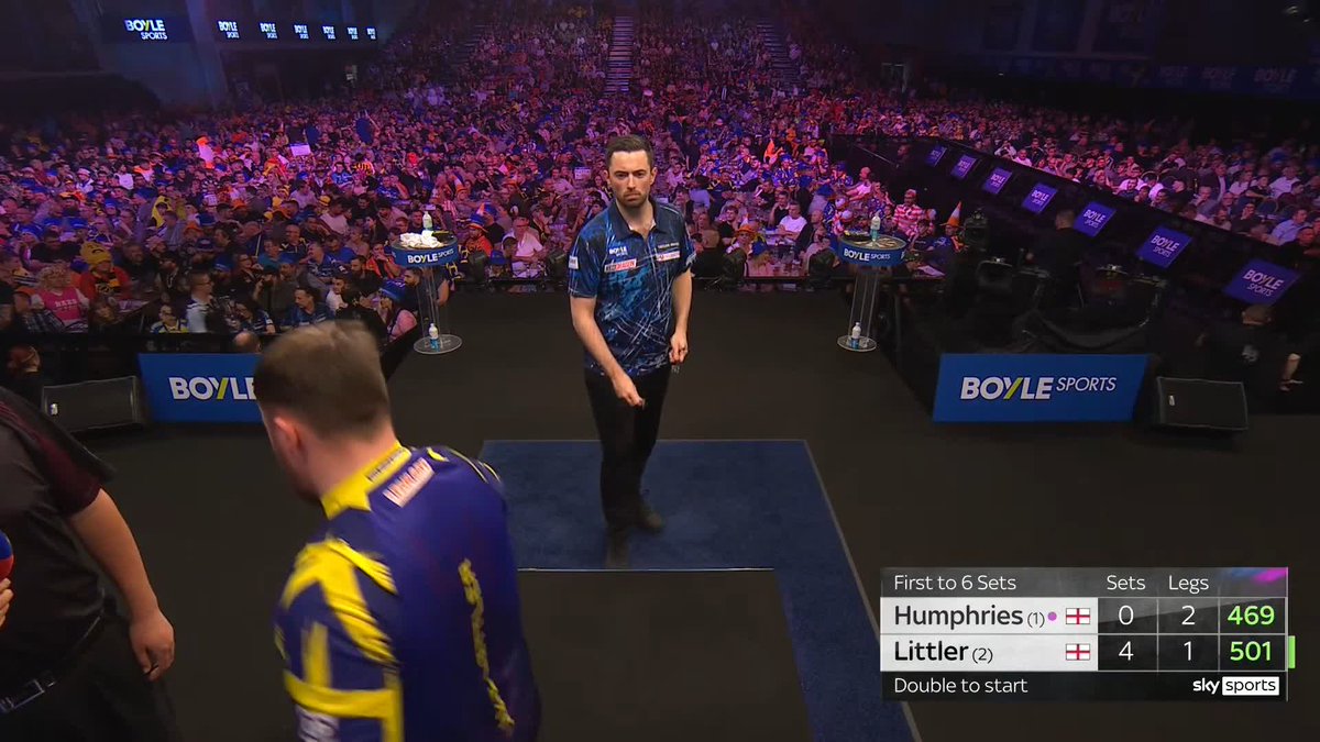 HUMPHRIES OFF THE MARK!! A stunning 154 checkout from Luke Humphries to wrap up set five and get a foothold in this final. Can he? 👀 📺 #WGPDarts | Final