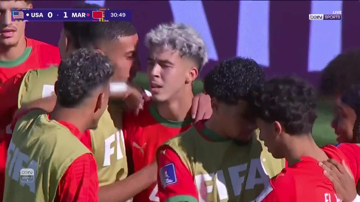 🚨🚨🚨🚨🚨🚨🚨🚨🚨🚨🚨🚨🚨🚨🚨 رجال المغرب يتقدمون في النتيجة على أمريكا!!!! 🤯♥️ هدف أول في ربع نهائي كأس العالم للـشباب ⚽️