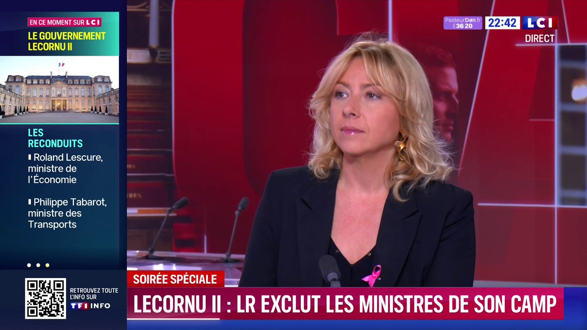 🔴 Des ministres LR au gouvernement 🗣️ "Ça me débecte", réagit Florence Mosalini Portelli : "Ils sont entrés au gouvernement sans savoir ce qu'on allait faire". 📺 Suivez notre soirée spéciale avec Darius Rochebin