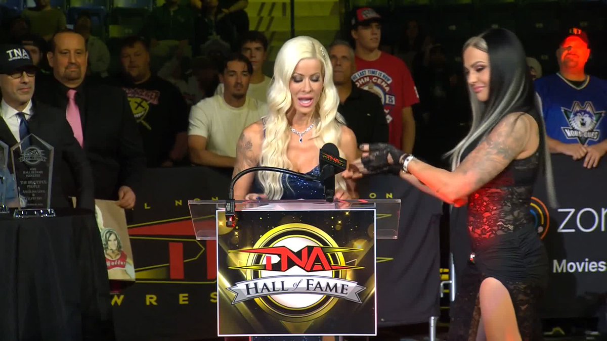 .Lauren/Angelina Love takes her place in the TNA Wrestling Hall of Fame. WATCH the Countdown to #TNABoundForGlory LIVE on TNA+: