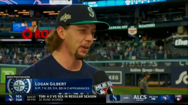 "It felt like I was in a dream honestly running out there." Logan Gilbert caught up with Jon Morosi ahead of the #ALCS to talk about coming out of the bullpen in Game 5 of the Division Series and Bryce Miller's start tonight. #MLBTonight | Seattle Mariners