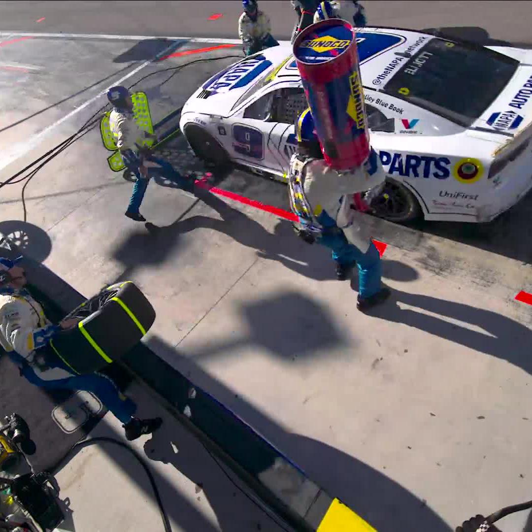 PENALTY: Chase Elliott will have to serve a pass-through penalty for an uncontrolled tire. He now runs 32nd, one lap down.