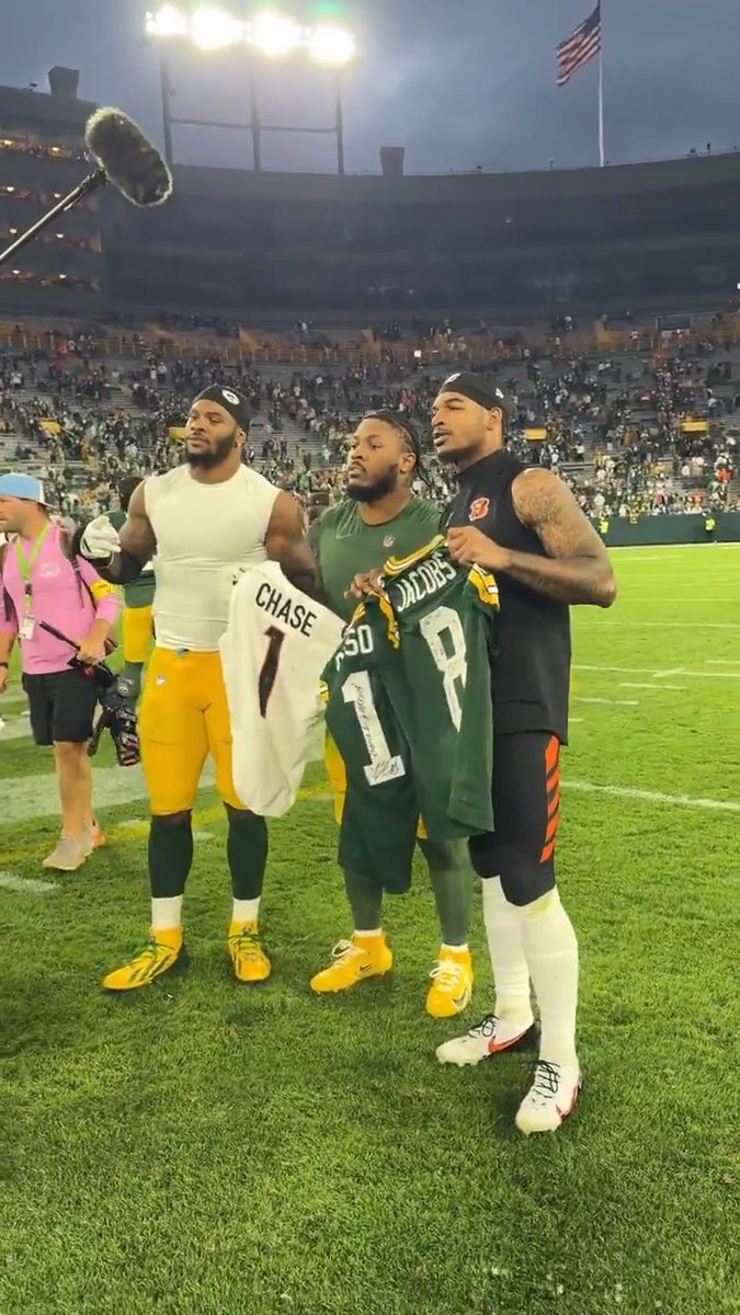 A jersey swap between some of the game's best 🤩 Micah Parsons | Josh Jacobs | Ja’MarrChase
