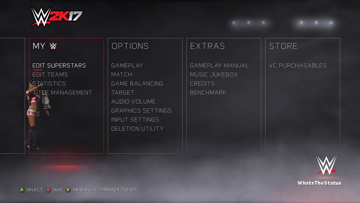 The WWE2K17 Menu was really unique.