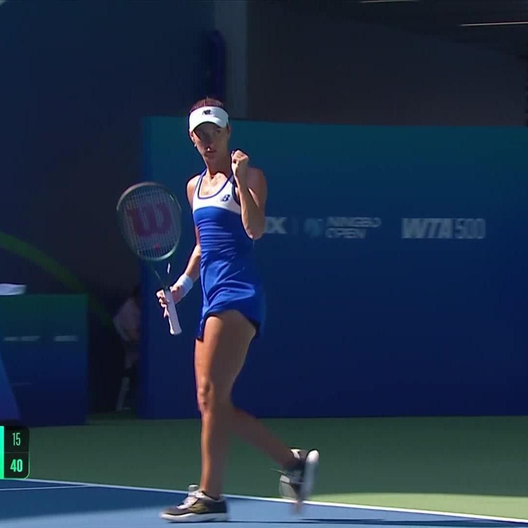 Wrapped up with an ace 🔥 McCartney Kessler wins the opening set 6-1 against Kenin. #NingboOpen
