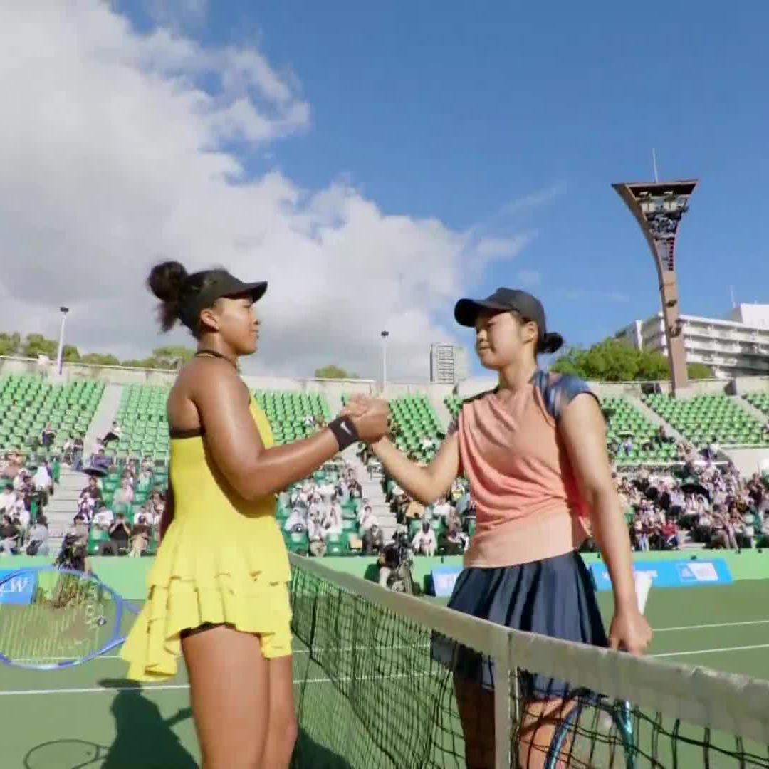 Osaka through in Osaka ✌️ NaomiOsaka大坂なおみ advances to the Round of 16 after beating Sonobe in straight sets. #JapanOpen