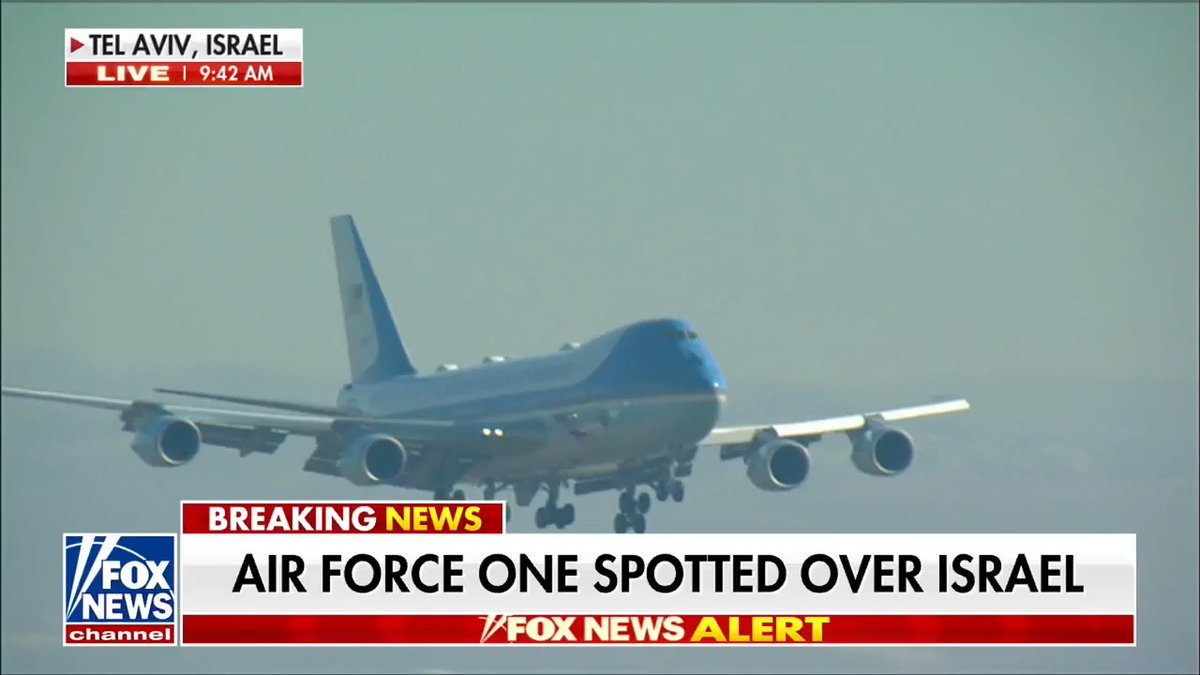 BREAKING: President Trump lands in Tel Aviv, Israel.