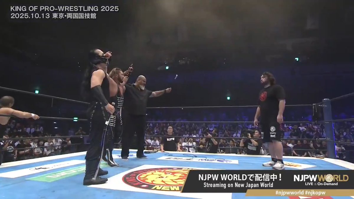 💥KING OF PRO-WRESTLING 2025💥両国大会‼️ HoTの蛮行に、遂にウルフ・アロンが動き出す…⁉️ #njpwworld で配信中📡 視聴＆登録⏩「NJPW WORLD」で検索 #NJPW #njkopw