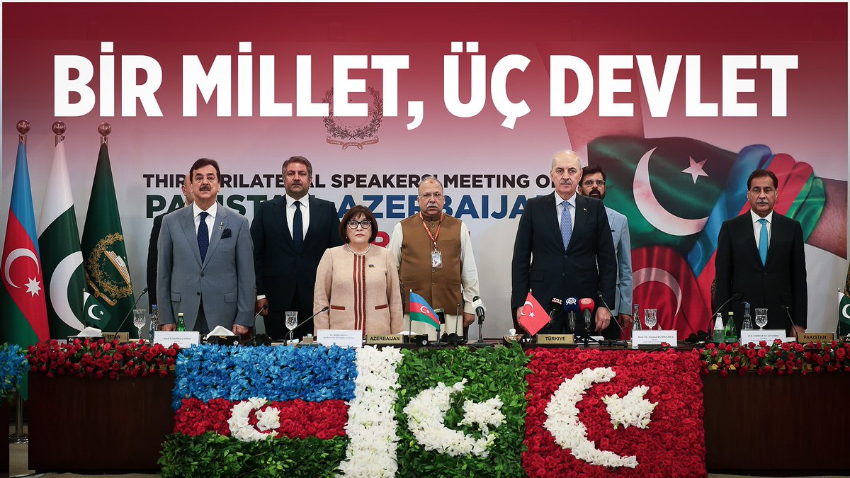 ❝Azerbaycan, Pakistan ve Türkiye Üçlü Parlamento Başkanları mekanizmasının çalışmalarını bundan sonra 'bir millet, üç devlet' şiarıyla sürdürmesi doğru olacaktır.❞ 🇹🇷 🇵🇰 🇦🇿