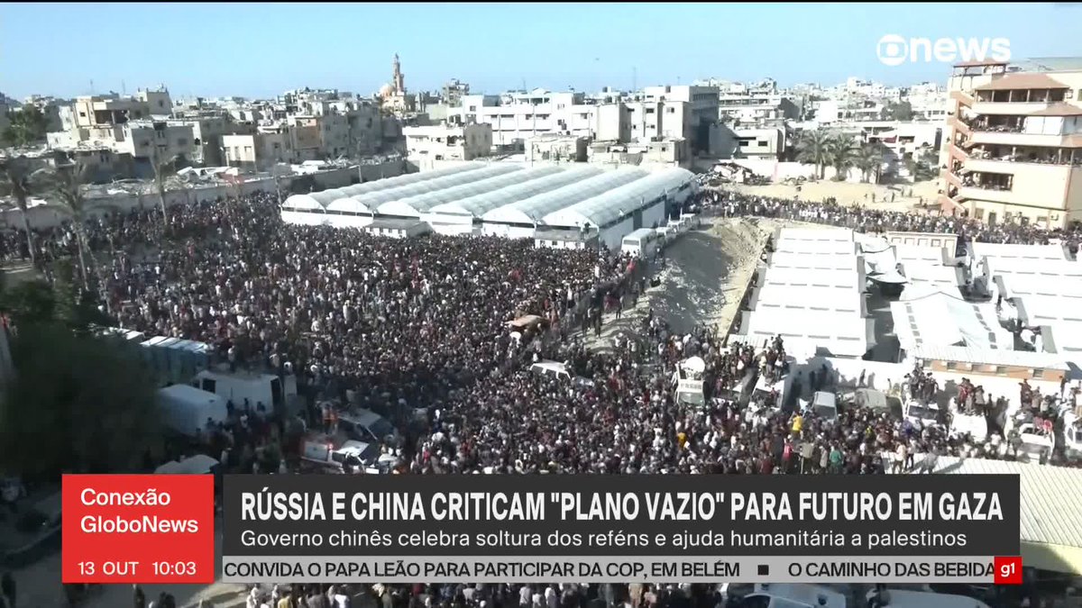 Multidão recebe, em Gaza, prisioneiros palestinos libertados por Israel após acordo de cessar-fogo. #ConexãoGloboNews ➡️ Assista à #GloboNews: