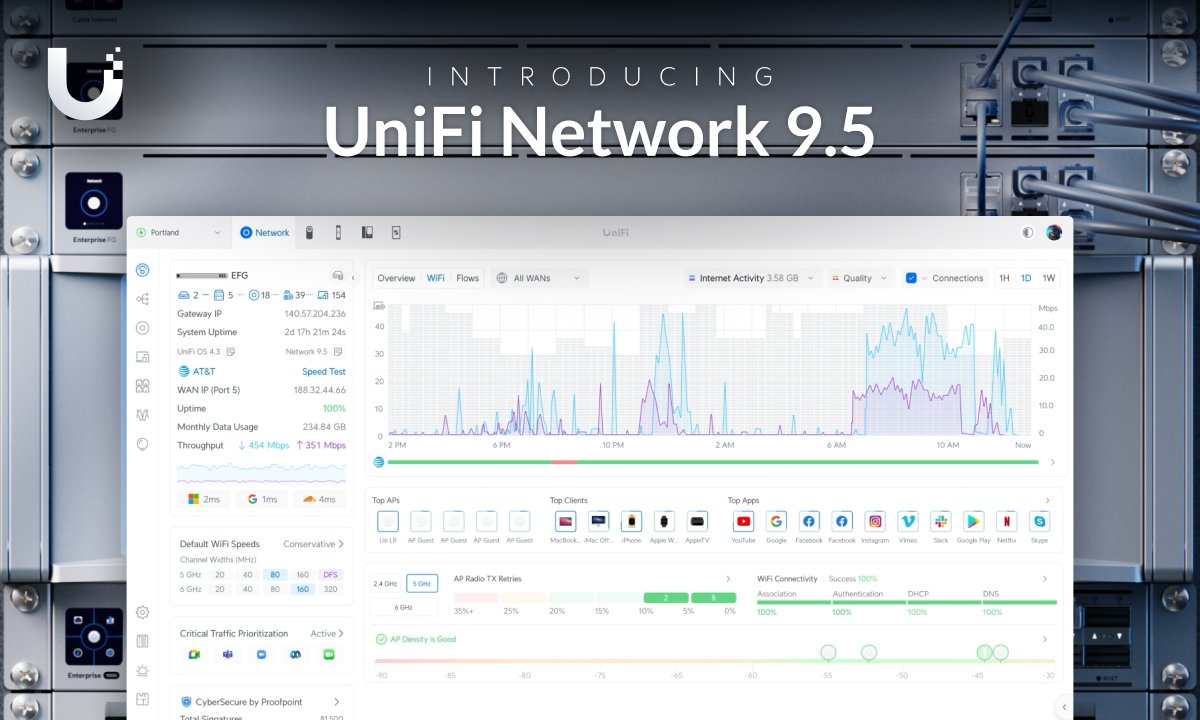Explore Network 9.5 – built to boost #UniFi performance at scale. 🔹 Channel AI 🔹 Smarter WiFi multicast efficiency 🔹 Seamless roaming improvements 🔹 Port anomaly detection Learn more: